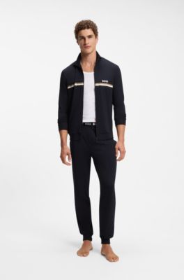 Pyjama en coton stretch, Bleu fonc&eacute;