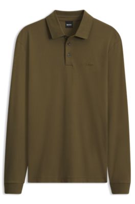 Cotton polo shirt, Olive