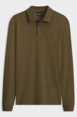 Cotton polo shirt, Olive