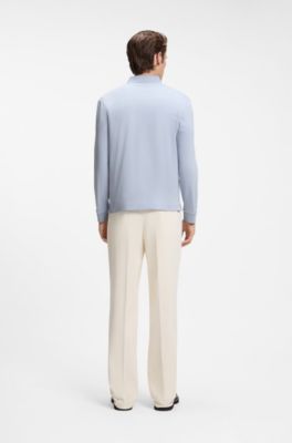Long-sleeve polo shirt, Light Blue