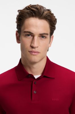 Polo en coton, Rouge