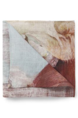 Linen pocket square, Patterned
