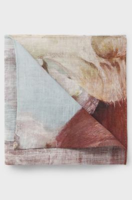 Linen pocket square, Patterned