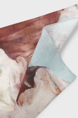 Linen pocket square, Patterned