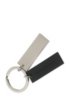 Two-tone keyring with twin pendants, Silver