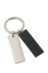Two-tone keyring with twin pendants, Silver