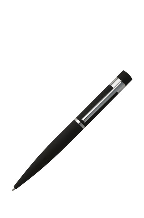 Ballpoint pen in soft-touch black rubber, Black