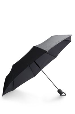 manipuleren Filosofisch Verder BOSS - Zwarte paraplu met rasterdessin en automatisch openingsmechanisme