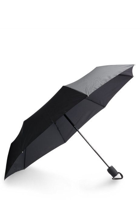 Parapluie de poche à motif quadrillage à ouverture automatique, Noir