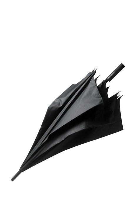 Parapluie de golf noir avec cadre en fibre de verre, à motif, Noir
