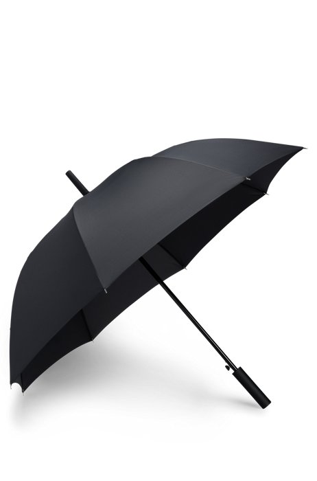 Schwarz gemusterter Regenschirm mit Öffnungsautomatik, Schwarz