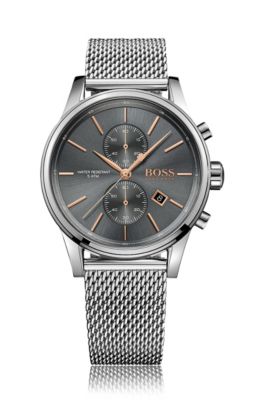 hugo boss silver mesh watch