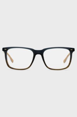 Cork-trimmed optical frames with ombre design, Blue