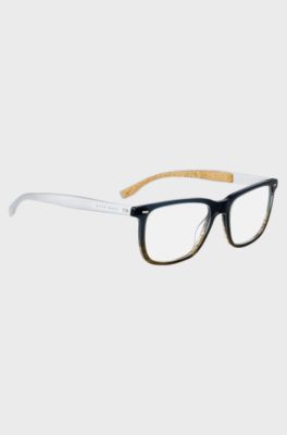 Cork-trimmed optical frames with ombre design, Blue