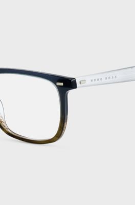Cork-trimmed optical frames with ombre design, Blue