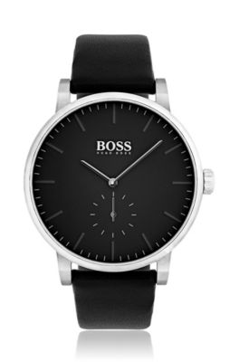 matt black dial and leather strap