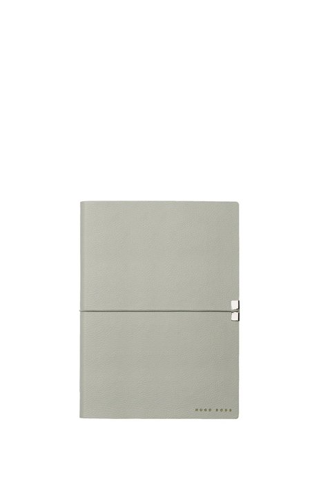 A5 notepad in grey faux leather, Grey