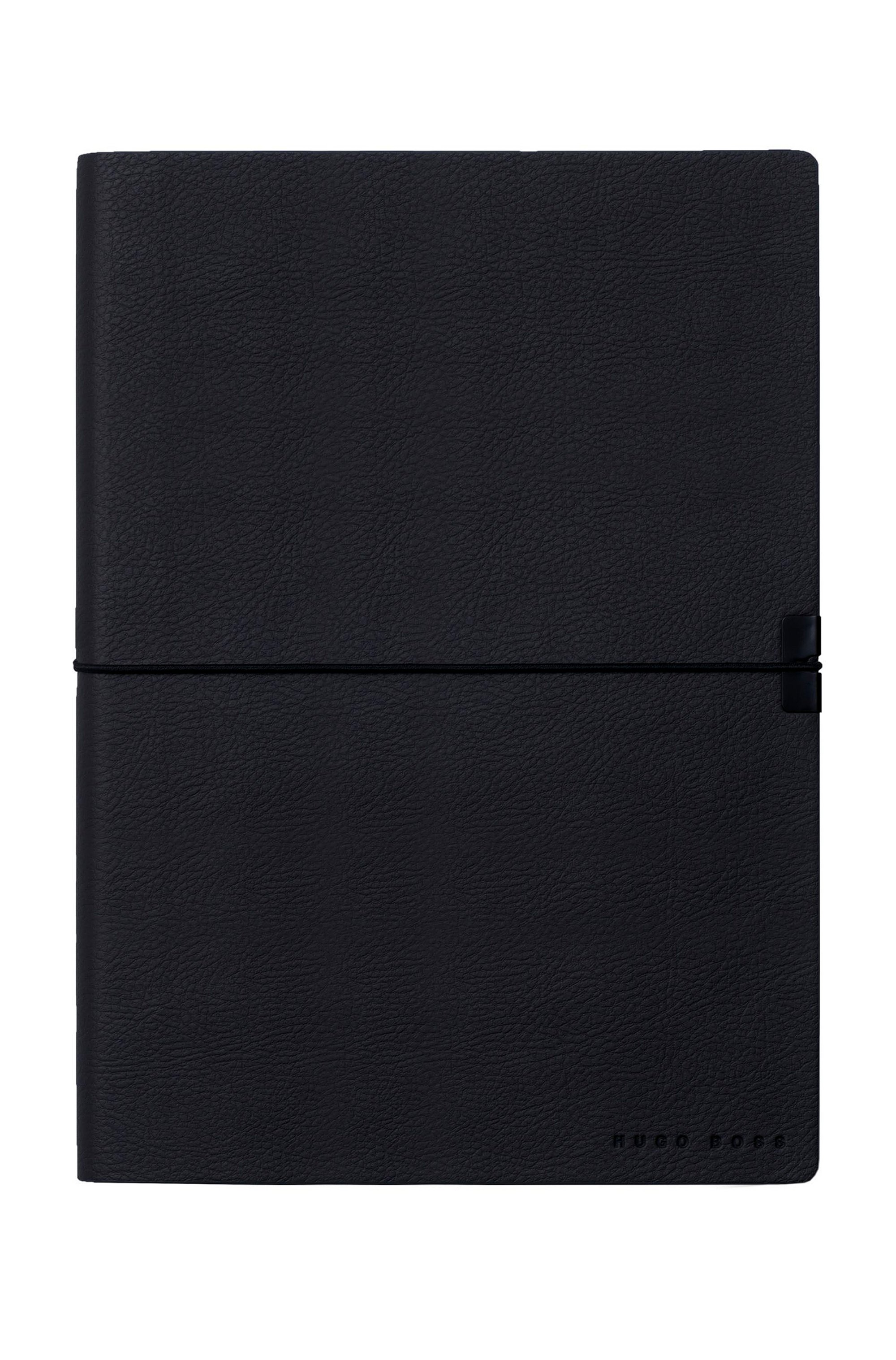 A5 notepad in dark-blue faux leather, Dark Blue