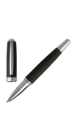 A4 notebook and rollerball pen gift set in dark-grey fabric, Dark Grey