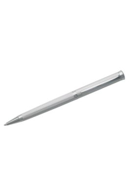 Chrome-plated ballpoint pen with diamond-cut engraving, Silver