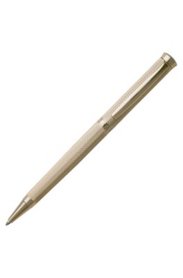 Ballpoint pen with diamond-cut engraved gold-tone finish, Gold