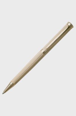 Ballpoint pen with diamond-cut engraved gold-tone finish, Gold
