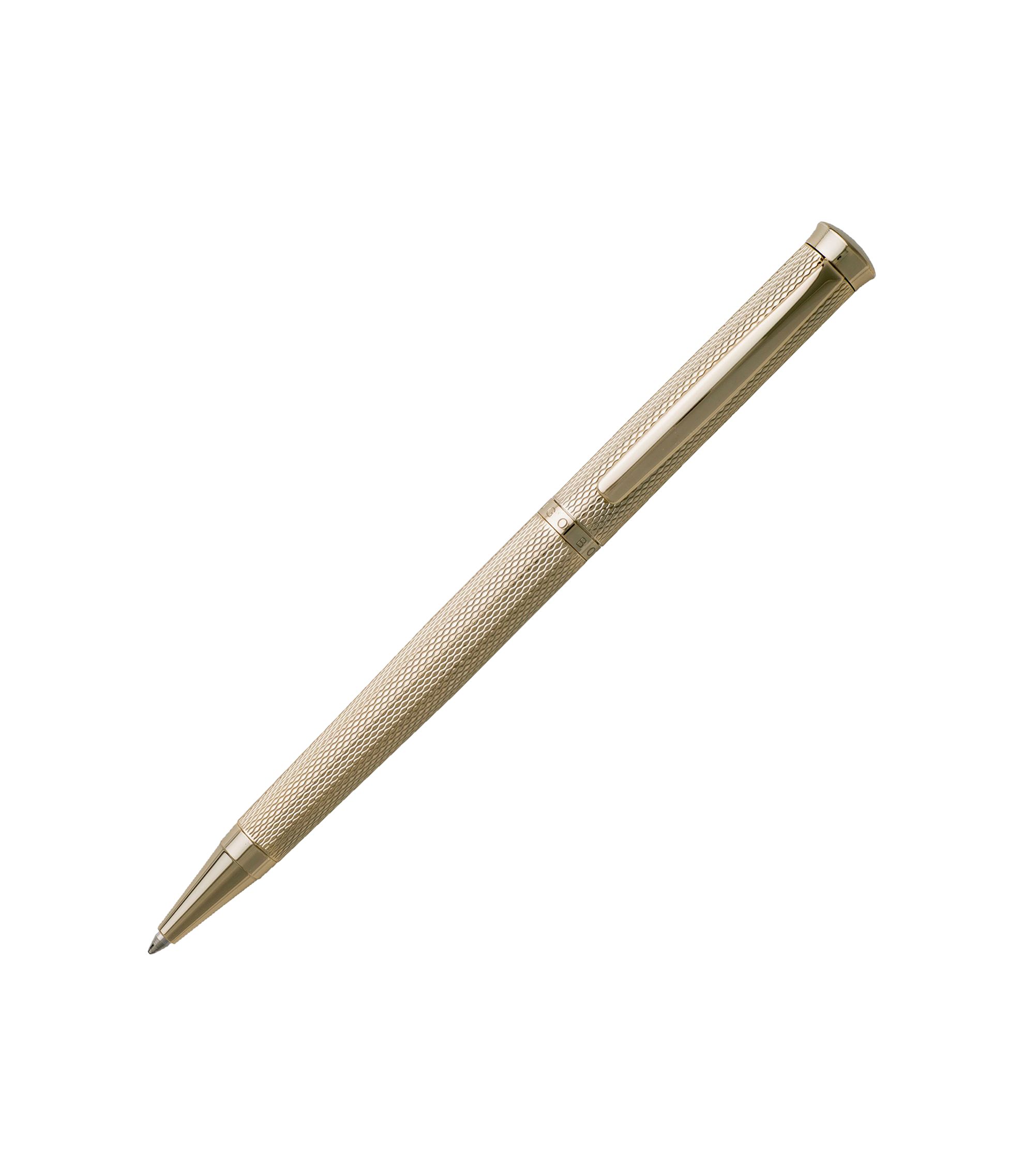 Kugelschreiber mit Rautengravur und goldfarbenem Finish