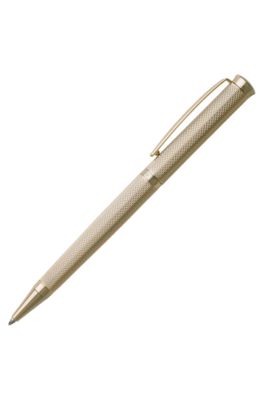 Ballpoint pen with diamond-cut engraved gold-tone finish, Gold