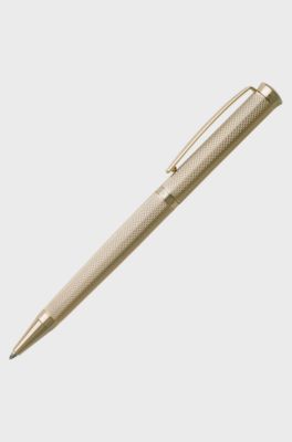 Balpen met gegraveerde, goudkleurige finish in diamantvorm, goud