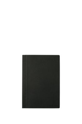 A5 notebook with dark-grey fabric cover
