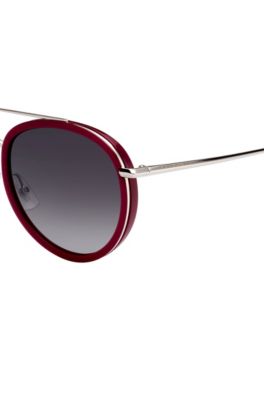 dark red sunglasses
