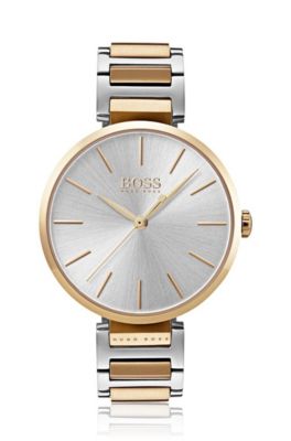 silver and gold boss watch