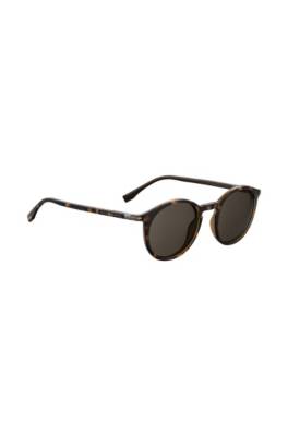 Lunettes de soleil rondes en Optyl à motif Havana