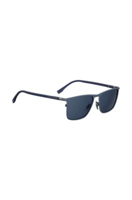 BOSS - Rectangular sunglasses in blue optyl