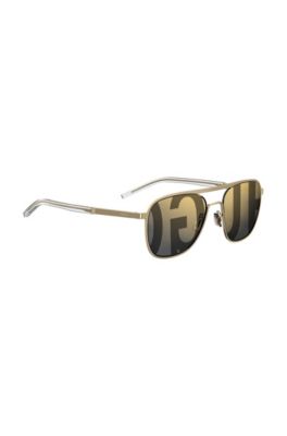 hugo boss gold frame sunglasses