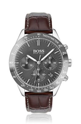 hugo boss watches leather