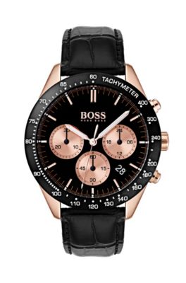 hugo boss chronograph watch gold