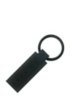 Rectangular key ring in silicone with gunmetal hardware, Black