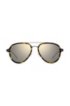 Brown horn aviator sunglasses in acetate and beta-titanium, Patterned