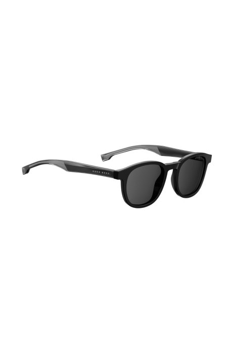 Acetate sunglasses with two-tone temples in Optyl, Black