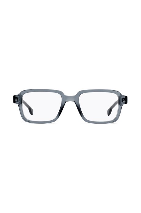 Retro-inspired optical glasses in transparent grey acetate, Grey