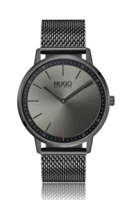 Unisex watch in grey-plated stainless 