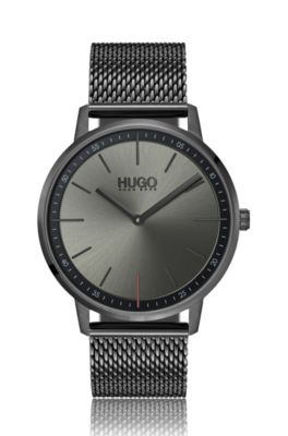 hugo boss silver mesh watch