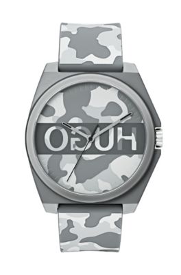 HUGO - Unisex camouflage-print watch 