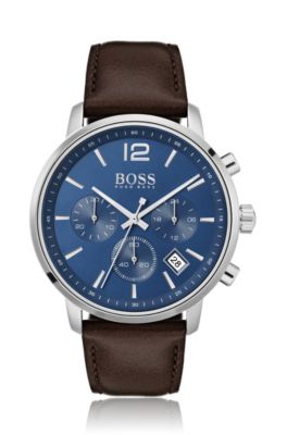 hugo boss watch silver and blue