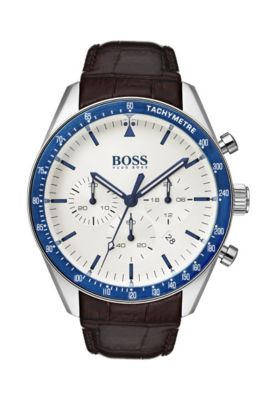 hugo boss watch blue leather strap