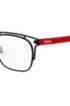 Black metal frame optical glasses with contrast temples, Black