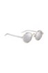 Round sunglasses in palladium steel with transparent temples, Silver