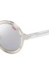Round sunglasses in palladium steel with transparent temples, Silver
