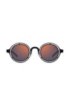 Round sunglasses with matte-black steel frames, Black